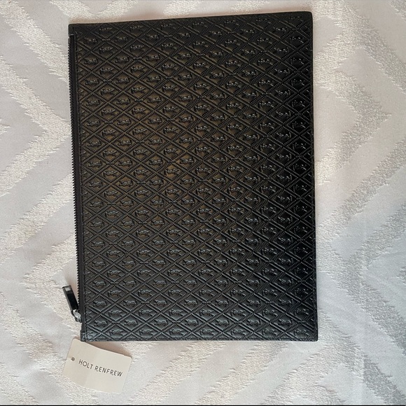 YSL Monogram Embossed Leather Pouch - Picture 2 of 3